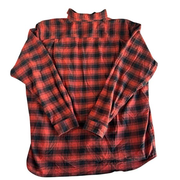 Carhartt Flannel Button Up Shirt Mens 3XL Tall Red Plaid Long Sleeve Rugged Flex - Picture 4 of 9